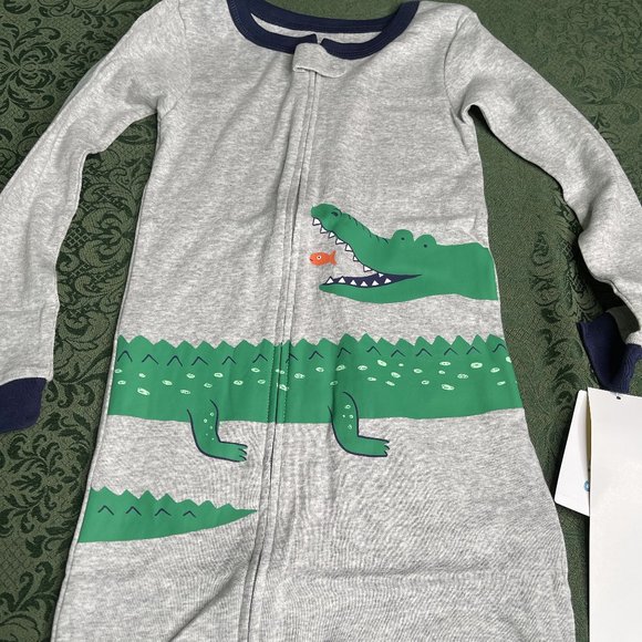 NWT 18m 4t 4 alligator sleeper pajamas crocodile carters spring summer uni - Picture 4 of 6